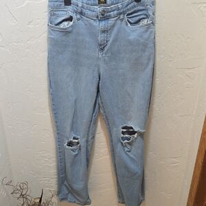 Lee Light Blue Distressed Boyfriend Jeans